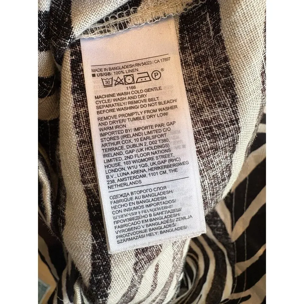 Banana Republic Linen Zebra Print Safari Romper M 100% Linen